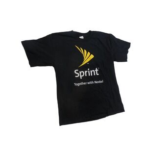Vintage Sprint Nextel Shirt Mens L Large Black Promo Corporate Graphic‎ T-Shirt